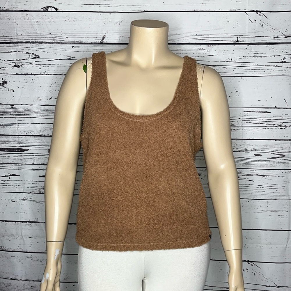 PINK Victoria’s Secret NWT Size XXL Brown Fuzzy Sleepwear Tank Top